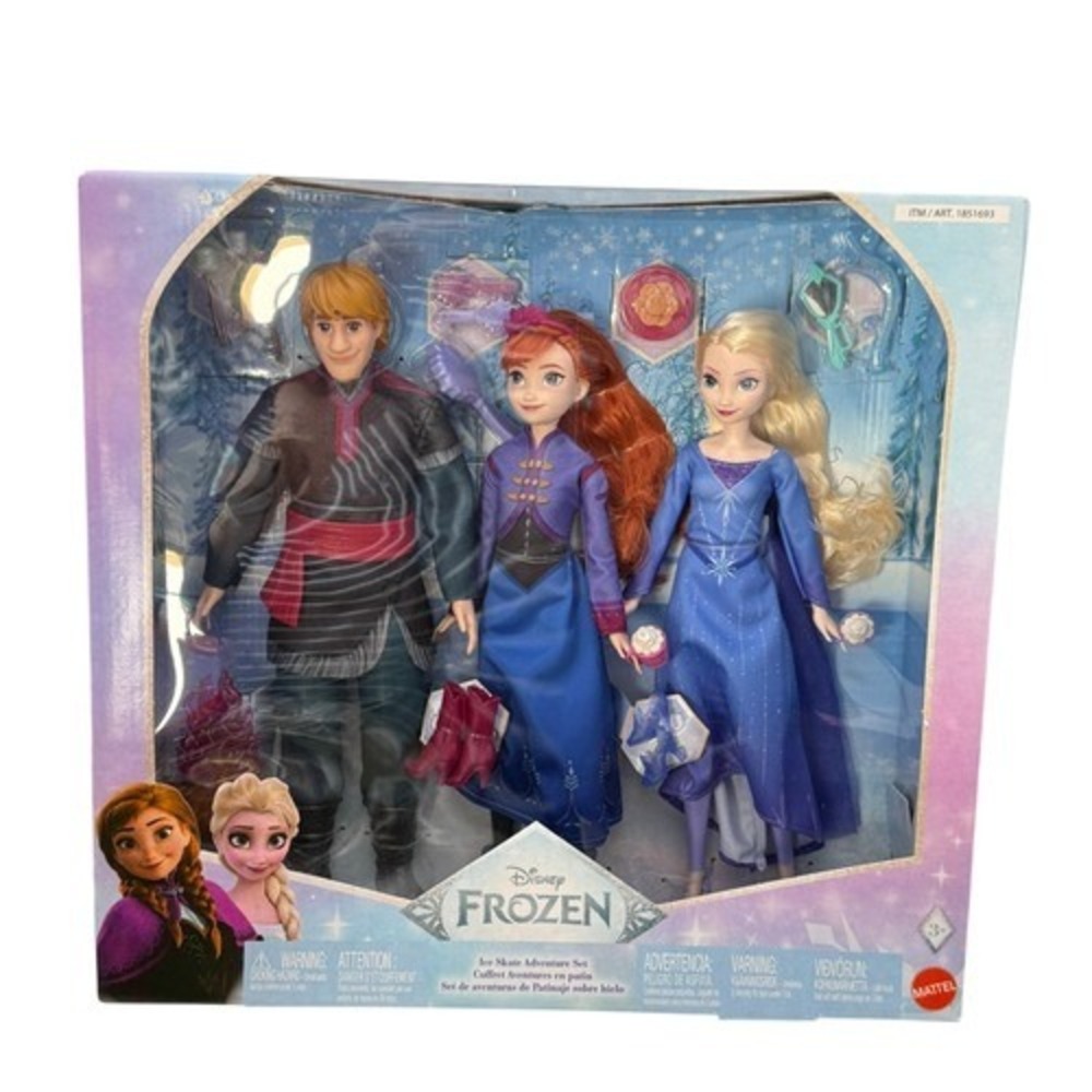 Disney Frozen Ice Skate Adventure Set of 3 Anna Elsa Kristoff Dolls New
